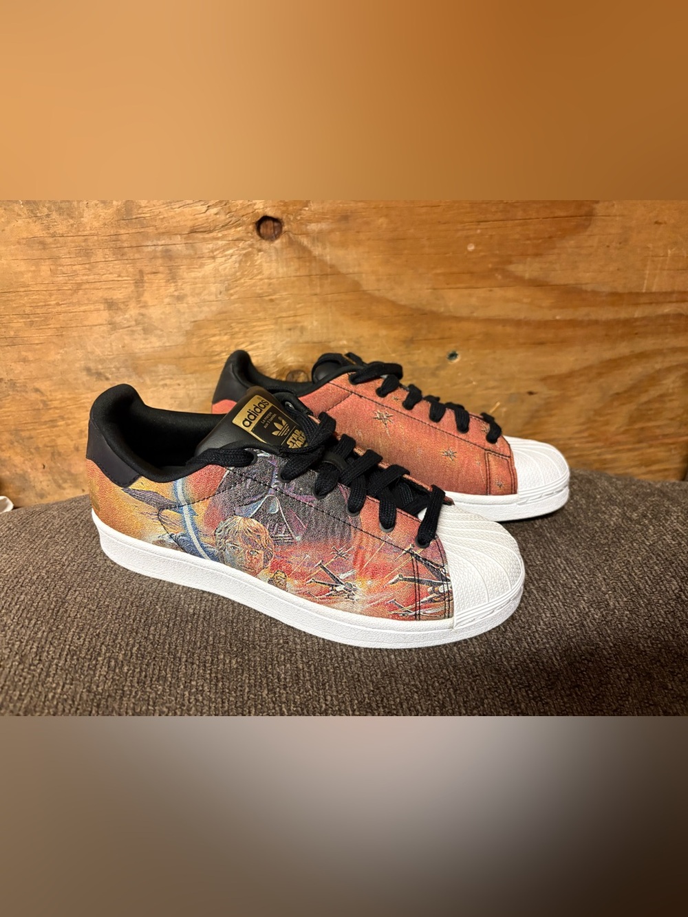DISCONTINUED HTF Adidas Superstar J Star Wars Sneakers Y5- Women’s 6.5 New 2015